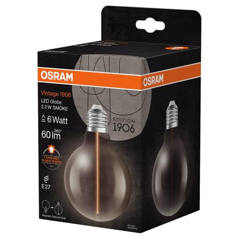 OSRAM Vintage 1906 LED-rustiikk E27 2,2W 818 smoke