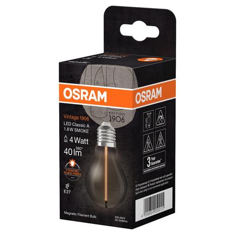 OSRAM Vintage 1906 LED-rustiikk E27 2,2W 818 smoke