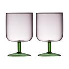 Lyngby Glas Torino viinilasi 30 cl 2-pakkaus Pink-green