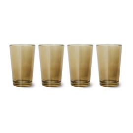 HKliving 70's glassware teelasi 20 cl 4-pakkaus Mud brown