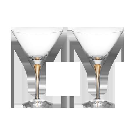 Orrefors Intermezzo martinilasi 25 cl 2 kpl Kulta
