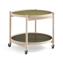 Brdr. Krä¼ger Bä¸lling Tray Table model 60 rullapöytä Leaf, käsittelemätön pyökkirunko