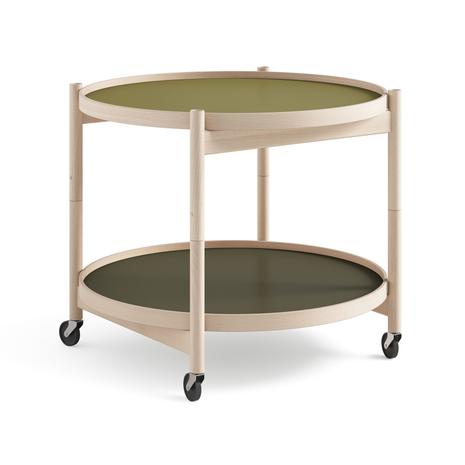 Brdr. Krä¼ger Bä¸lling Tray Table model 60 rullapöytä Leaf, käsittelemätön pyökkirunko
