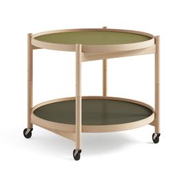 Brdr. Krä¼ger Bä¸lling Tray Table model 60 rullapöytä Leaf, öljytty pyökkirunko