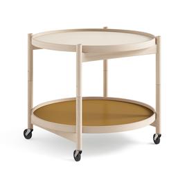 Brdr. Krä¼ger Bä¸lling Tray Table model 60 rullapöytä Sunny, käsittelemätön pyökkirunko