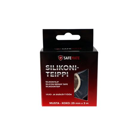 Silikoniteippi 25mm x 3m Musta SafeMate – kuva 2/2