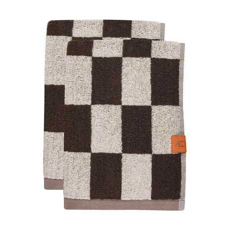 Mette Ditmer - RETRO guest towel - Chocolate - 2-pack