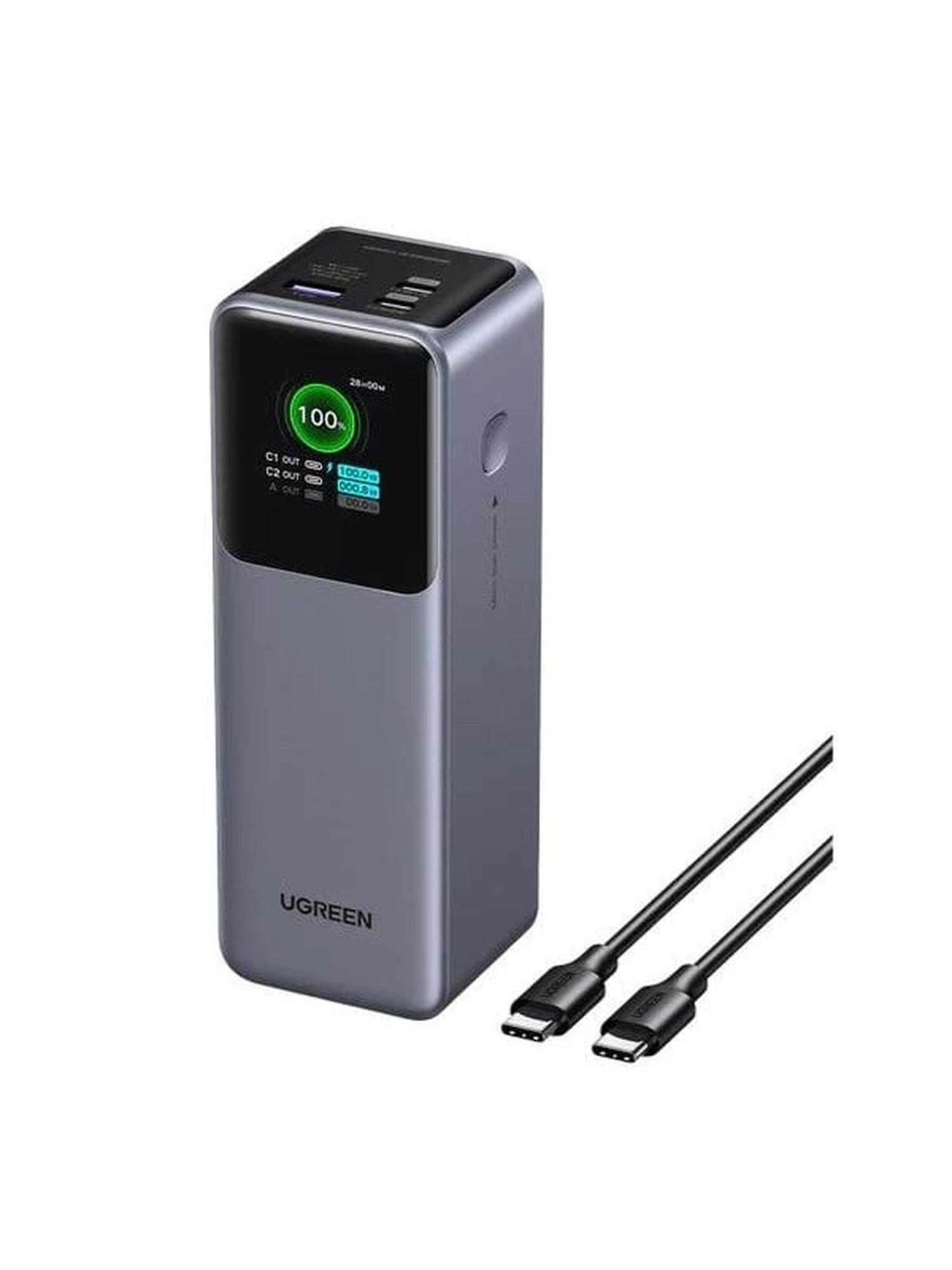 Baseus EnerFill FC41 25000mAh 145W Power Bank with Digital Display and Built-in Dual USB-C Cable - Black - 25000 mAh