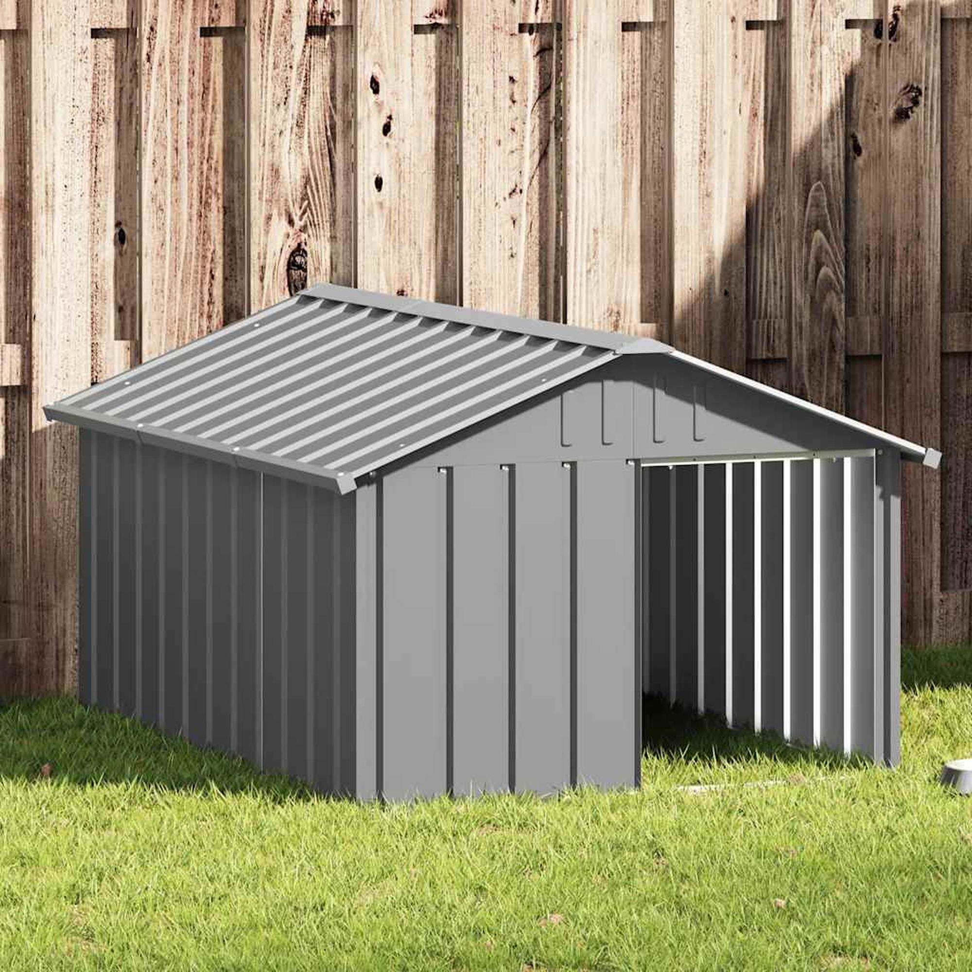 vidaXL Koirankoppi harmaa 116,5x153x81,5 cm galvanoitu teräs