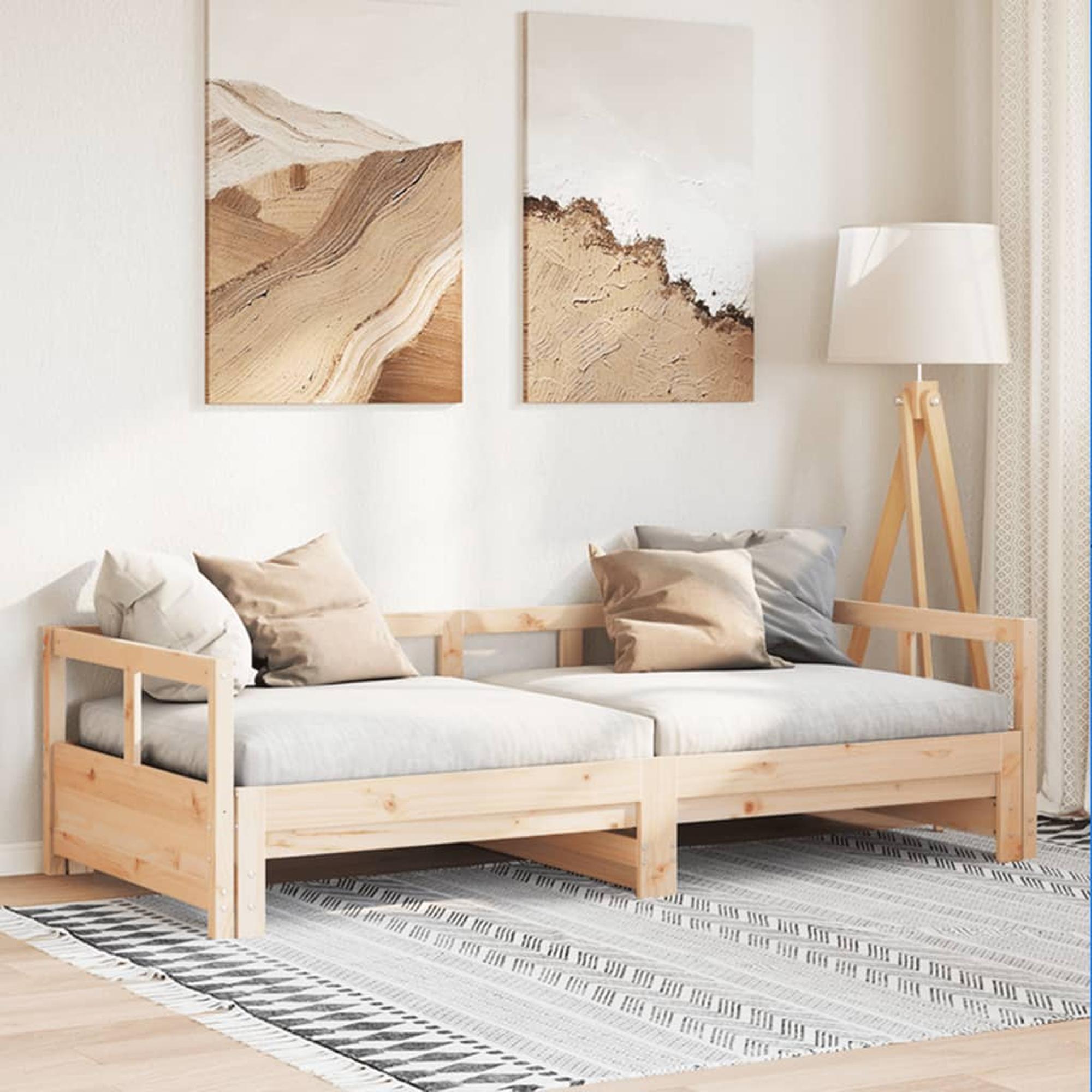 vidaXL Vuodesohva ilman patjaa 90x190 cm täysi mänty