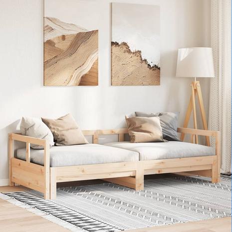 vidaXL Vuodesohva ilman patjaa 90x190 cm täysi mänty