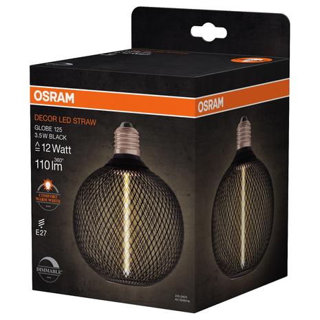 OSRAM Decor LED olki hehkulamppu neliö E27 3,5W musta 1800K