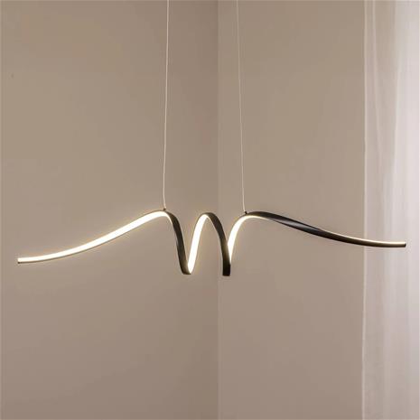LED-kattokruunu johdossa LOOP LED/28W/230V musta