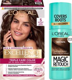 Loreal Paris Bundle Excellence 5 Natural Light Brown & Magic Reto