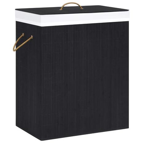 vidaXL Bambu pyykkikori musta 100 l