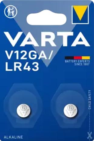 Varta â€“ V12GA/LR43 Alkaline 2 Pack (4278101402)