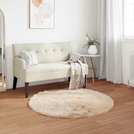 vidaXL Tekonahkasheepskinmatto Beige 100 x 100 cm Polyesteri