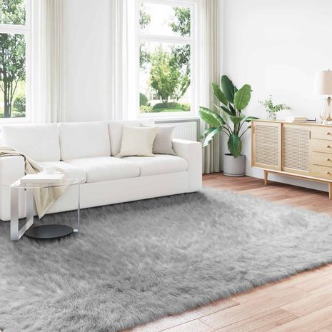 vidaXL Tekonahkasheepskinmatto Harmaa 200 x 280 cm Polyesteri