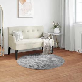 vidaXL Tekonahkasheepskinmatto Harmaa 120 x 120 cm Polyesteri