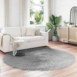 vidaXL Tekonahkasheepskinmatto Harmaa 200 x 200 cm Polyesteri