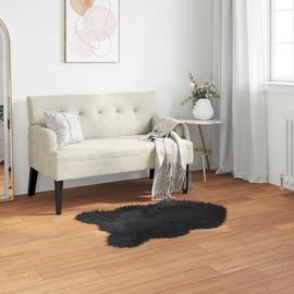 vidaXL Tekonahkasheepskinmatto Musta 50 x 80 cm Polyesteri