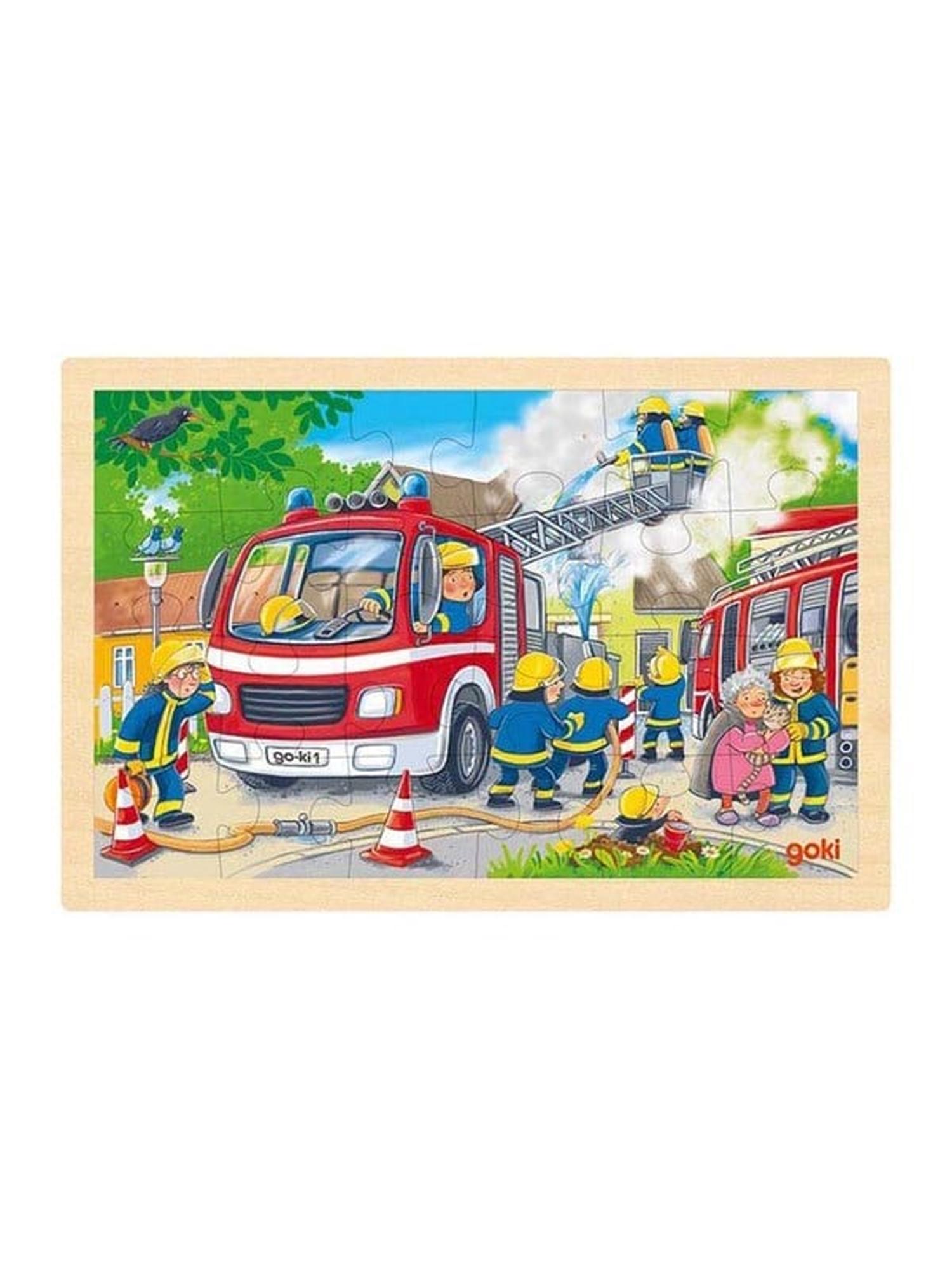 Goki Wooden Jigsaw Puzzle Fire Brigade 24 pcs. Lattia