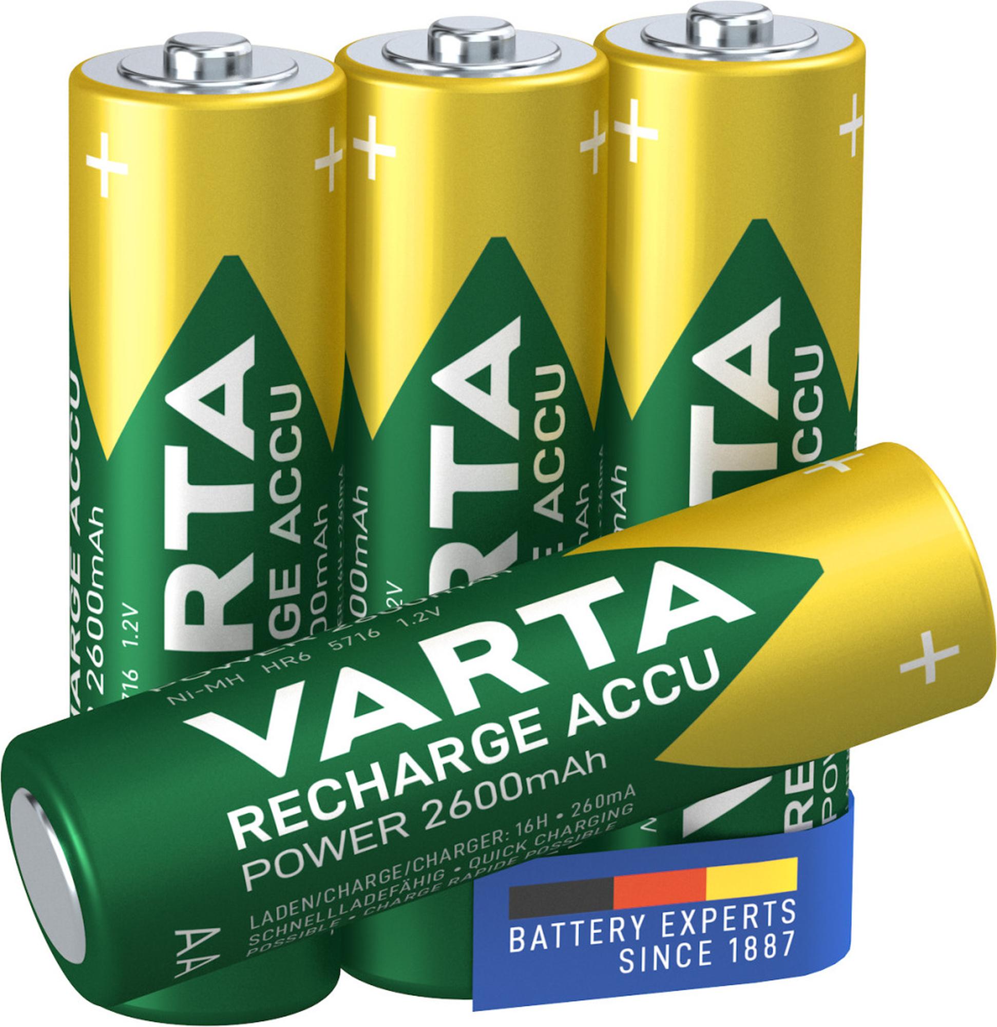 VARTA Recharge Accu Power ladattava AA-paristo 2600mAh, 4 kpl