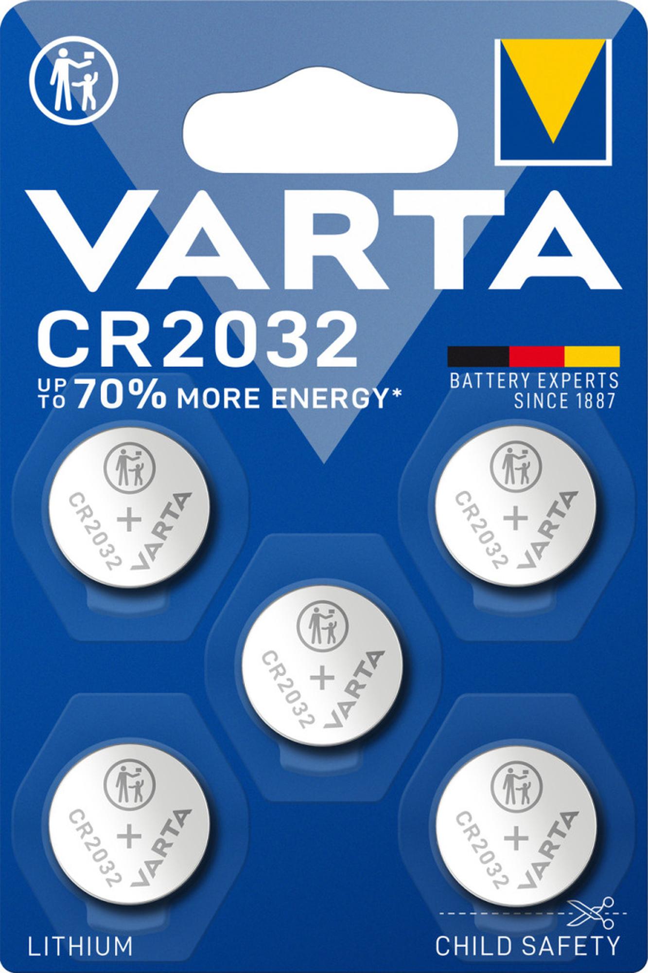 Varta CR2032 -paristo, 3 V, 5 kpl, lithium