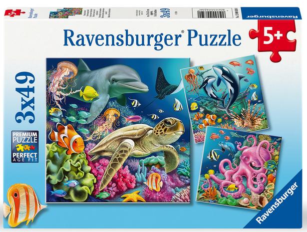 Adlibris Palapelit Under Water 3x49 palaa, Ravensburger