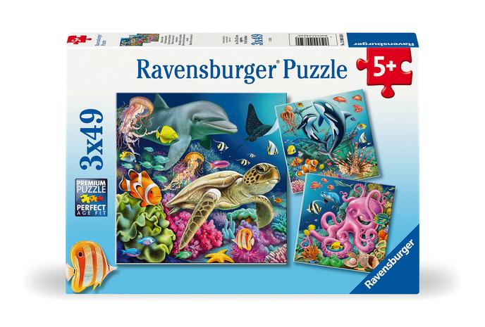 Adlibris Palapelit Under Water 3x49 palaa, Ravensburger