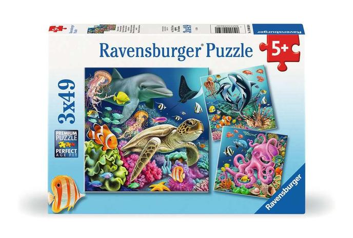 Adlibris Palapelit Under Water 3x49 palaa, Ravensburger