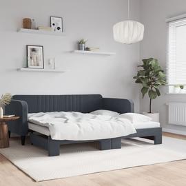 vidaXL Vuodesohva rullilla tummanharmaa 90x190 cm sametti
