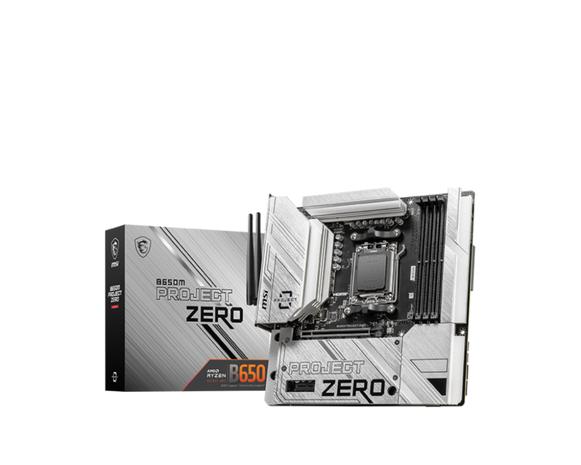 MSI B650M PROJECT ZERO - motherboard - micro ATX - Socket AM5 - AMD B650 Emolevy - AMD B650 - AMD AM5 socket - DDR5 RAM - Micro-ATX