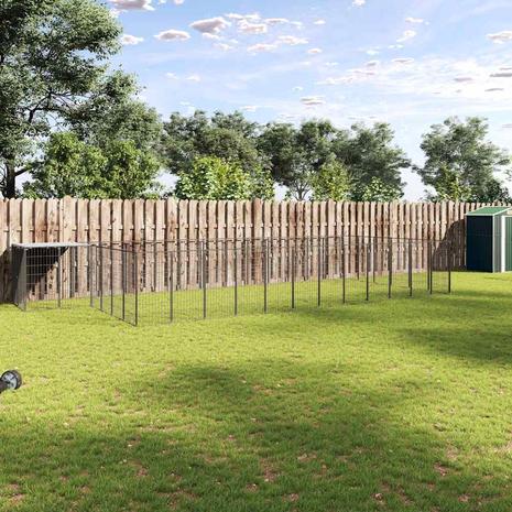 vidaXL Koiranhäkki musta 22,99 mÂ² teräs