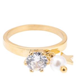 DARK Single Crystal Ring With Charm Crystal Koko 4