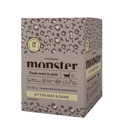 MONSTER CAT 8X85G KITTEN BEEF/GAME