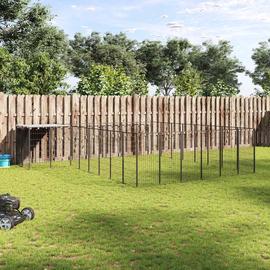 vidaXL Koiranhäkki musta 15,73 mÂ² teräs