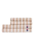 Lexington - Raidallinen froteepyyhe 70x130 cm vaalea beige/off-white