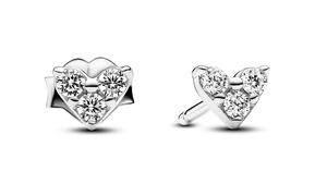 Pandora Triple Stone Heart Stud korvakorut 293003C01
