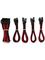 DUTZO Sleeved Power Extention Cable Kit (v2) - Musta / Punainen – kuva 1