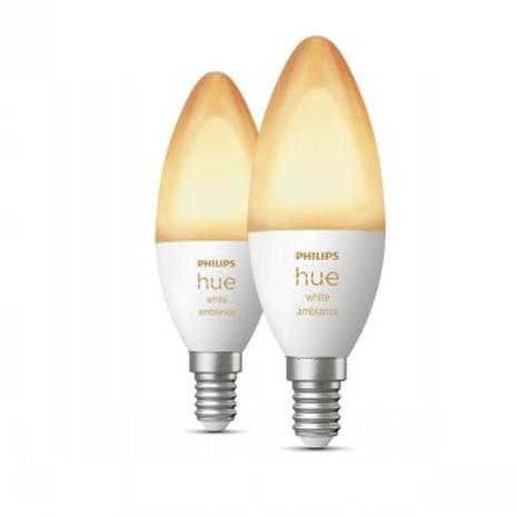 Philips Hue White Ambiance 6 W E14, bluetooth-kynttilälamput 2 kpl