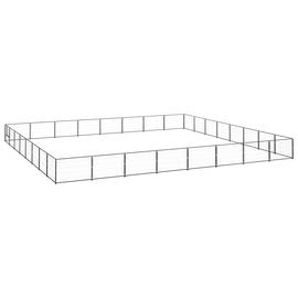 vidaXL Koiranhäkki musta 64 mÂ² teräs