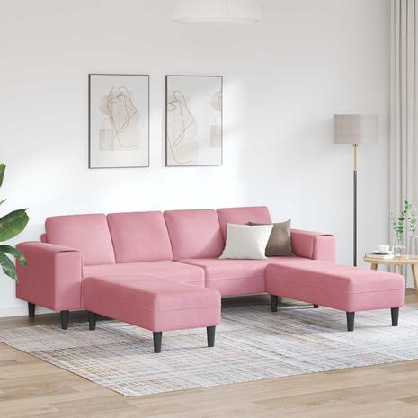 Sohvasetti Pinkki Sametti – kuva 1/6