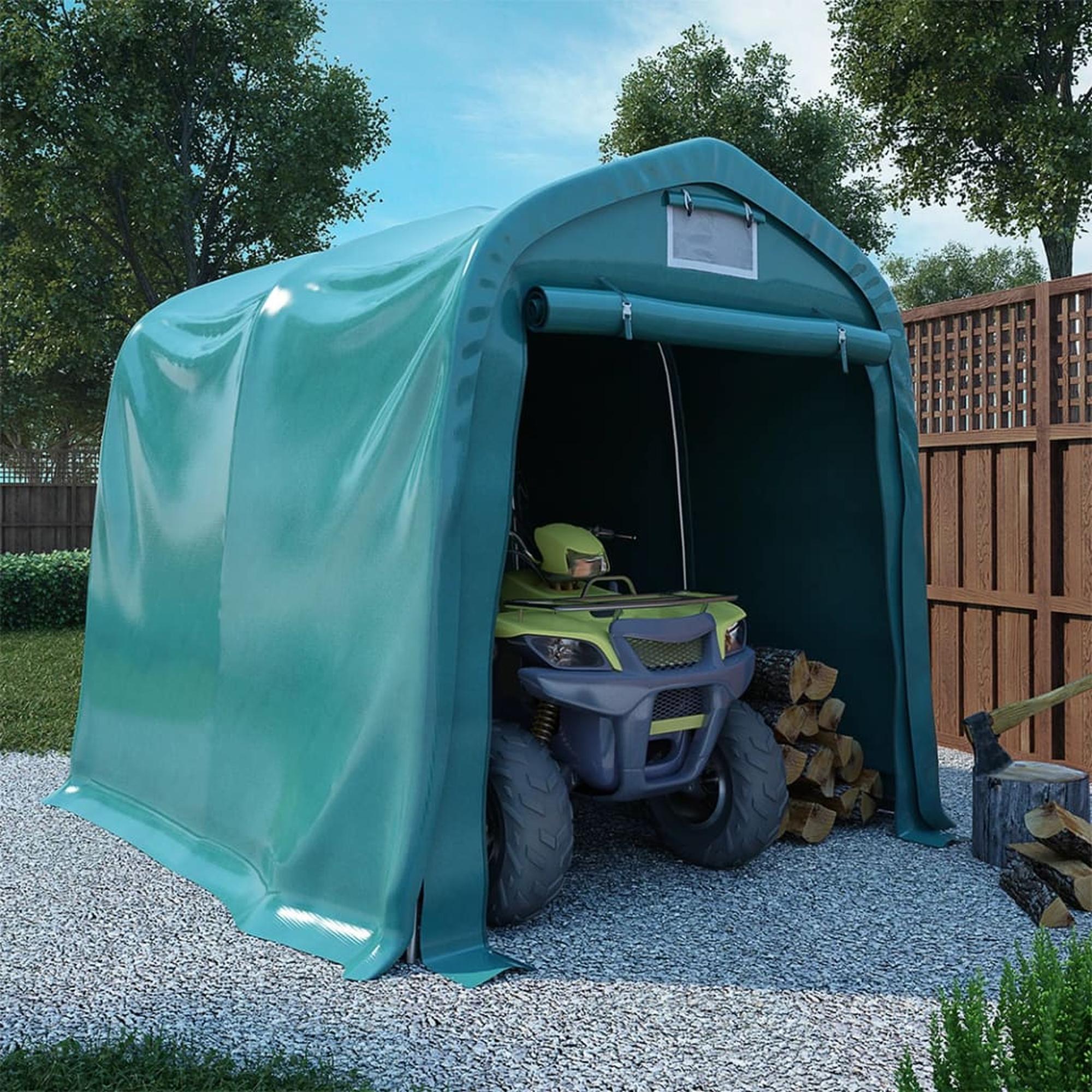 vidaXL Autotalliteltta PVC 2,4x2,4 m vihreä