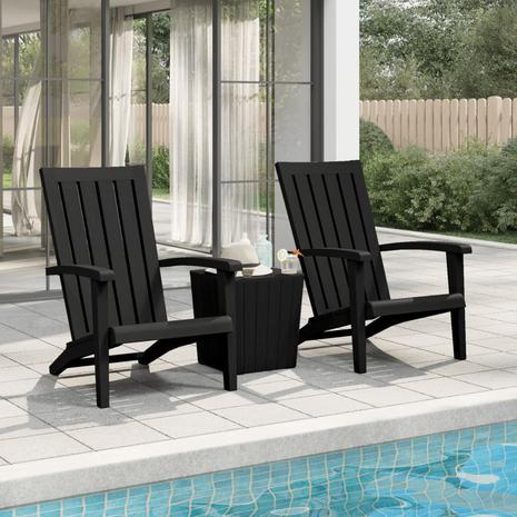 vidaXL Adirondack puutarhatuoli 2 kpl musta polypropeeni – kuva 1/2