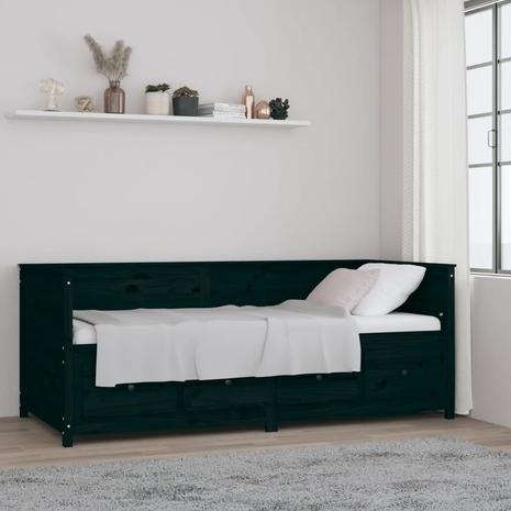 vidaXL Sohvasänky musta 80x200 cm täysi mänty