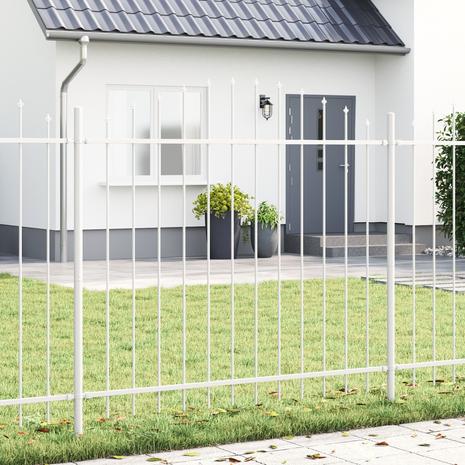 vidaXL Puutarha-aita hoop-huipulla Valkoinen 6,8x1,25 m Teräs