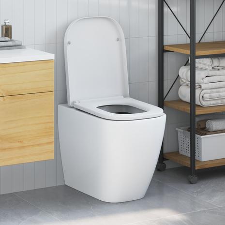 vidaXL Nopeasti Vapautuva WC-istuin Pehmeällä Suljenta Duroplast Valkoinen – kuva 1/6