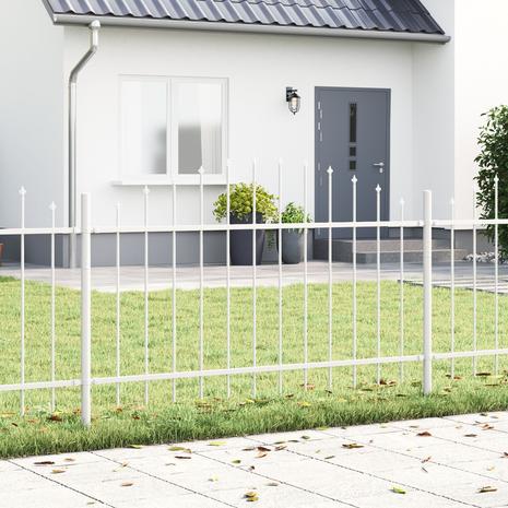 vidaXL Puutarha-aita Hoop Top Valkoinen 10.2x1 m Teräs