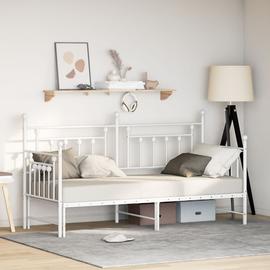 vidaXL Daybed-runko, sängyn valmiudella, Valkoinen 80x200 cm Teräs